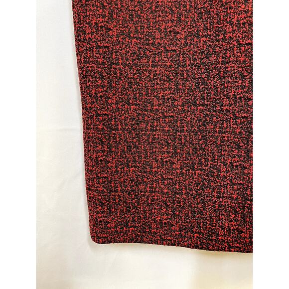 JASON WU COLLECTIVE Jacquard Color Block Scuba Sheath Dress Red Black 2 $370 - Picture 8 of 13